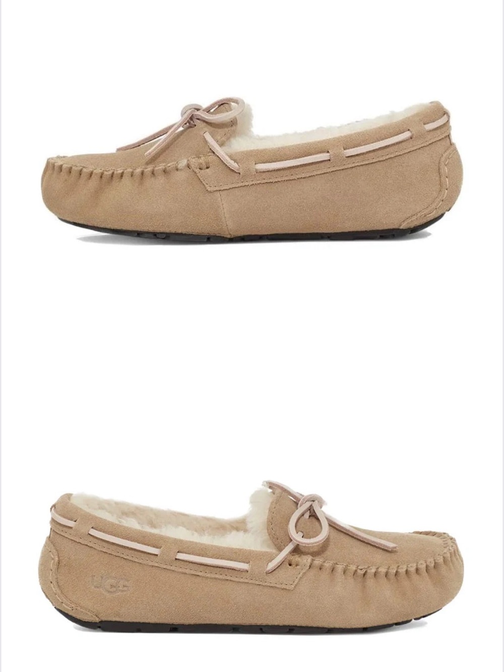 UGG Kids Tan Suede Moccasin Slippers